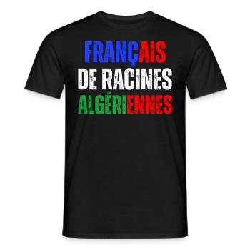 Français De Racines Algériennes Franco Algérien - T-shirt homme - noir - Devant - AI Model Male 178 light (178cm)