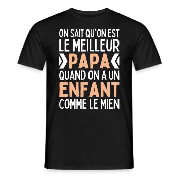 Meilleur Papa Quand On A Un Enfant Comme Le Mien - T-shirt homme - noir - Devant - AI Model Male 178 light (178cm)