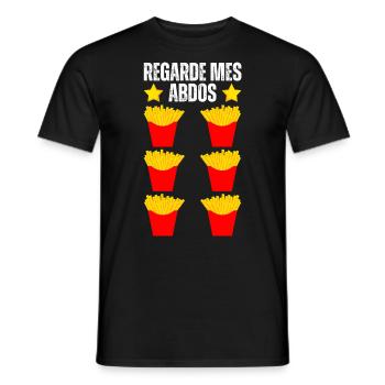 Regarde Mes Abdos Déguisement Faux Abdo Frites - T-shirt homme - noir - Devant - AI Model Male 178 light (178cm)