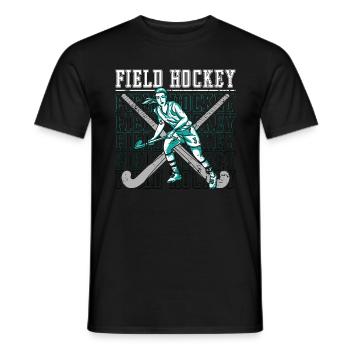 Field Hockey Floor Ball Hockey Goalie Goalkeeper - Men's T-Shirt - black - Front - AI Model Male 178 light (178cm)