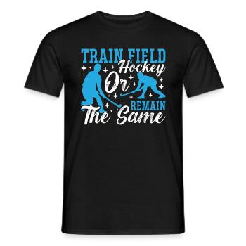 Field Hockey Train Field Hockey Insane Goalkeeper - Männer T-Shirt - Schwarz - Vorne - AI Model Male 178 light (178cm)