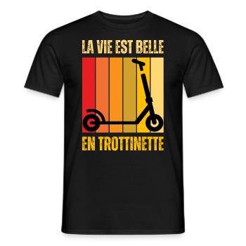 Trottinette Électrique Freestyle Trot Elec Cadeau - T-shirt homme - noir - Devant - AI Model Male 178 light (178cm)
