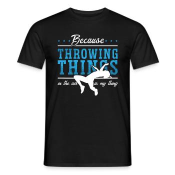 Track And Field Because Throwing Things Sprinting - Männer T-Shirt - Schwarz - Vorne - AI Model Male 178 light (178cm)