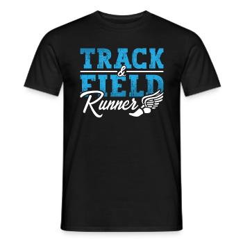 Track And Field Runner Loves Triathlon Sprinting - Men's T-Shirt - black - Front - AI Model Male 178 light (178cm)