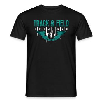 Track And Field Athletic Training Runner Sprinting - Men's T-Shirt - black - Front - AI Model Male 178 light (178cm)