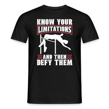 High Jump Know Your Limitations And Long Jump - Männer T-Shirt - Schwarz - Vorne - AI Model Male 178 light (178cm)