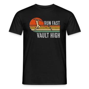 Pole Vault Run Fast Vault High Athletics Jump Pole - Männer T-Shirt - Schwarz - Vorne - AI Model Male 178 light (178cm)