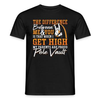 Pole Vault The Difference Between Me And Jump Pole - Männer T-Shirt - Schwarz - Vorne - AI Model Male 178 light (178cm)
