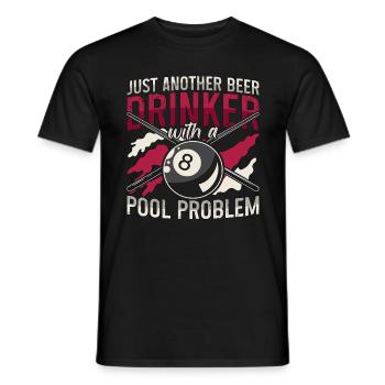 Cue Sports Just Another Beer Drinker With Snooker - Men's T-Shirt - black - Front - AI Model Male 178 light (178cm)