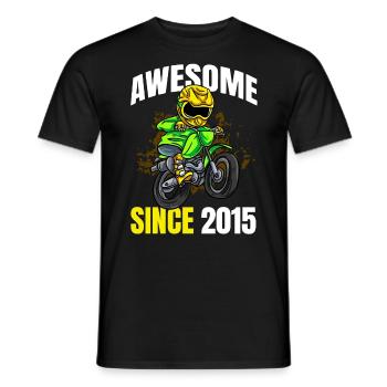 Genial seit 2015 - 8. Dirt Bike Rider Geburtstag - Männer T-Shirt - Schwarz - Vorne - AI Model Male 178 light (178cm)