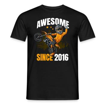 Genial seit 2016 - 7. Geburtstag eines Motocross-Fahrers - Männer T-Shirt - Schwarz - Vorne - AI Model Male 178 light (178cm)
