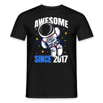 Génial depuis 2017 - 6ème anniversaire d’astronaute - T-shirt homme - noir - Devant - AI Model Male 178 light (178cm)