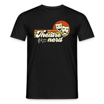 Musical Theatre Nerd Retro Loves Drama Broadway - Men's T-Shirt - black - Front - AI Model Male 178 light (178cm)