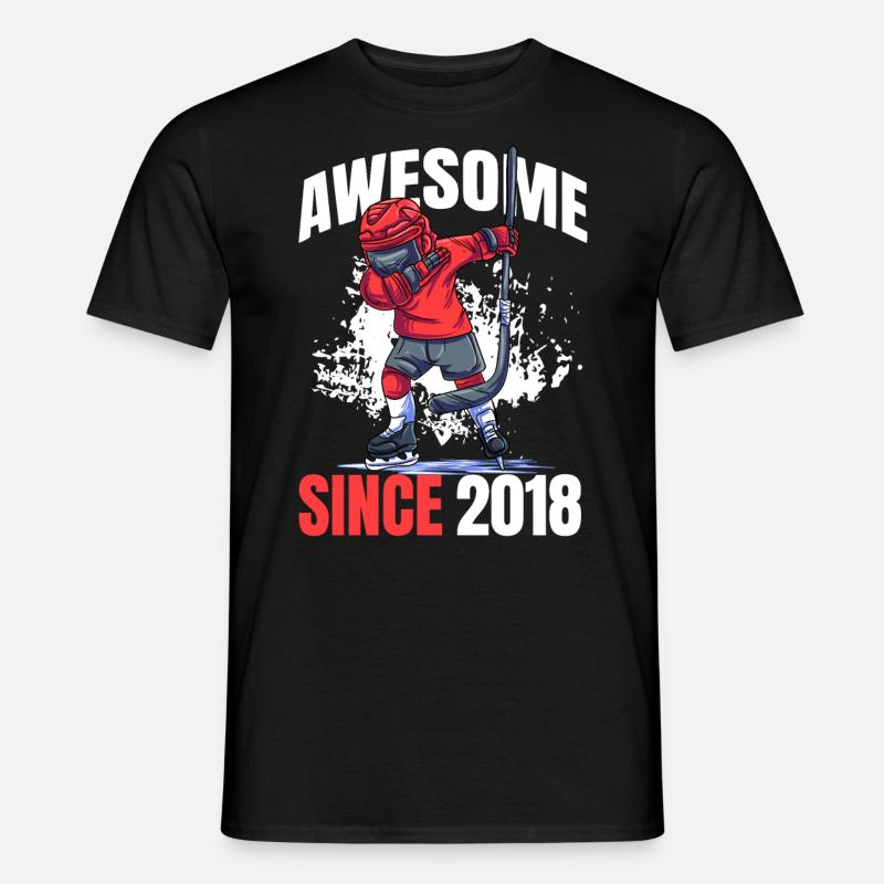 Awesome seit 2018 - 5. Eishockey Geburtstag - Männer T-Shirt - Schwarz
