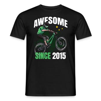 Awesome Since 2015 - 8th Mountain Bike Birthday - Men's T-Shirt - black - Front - AI Model Male 178 light (178cm)
