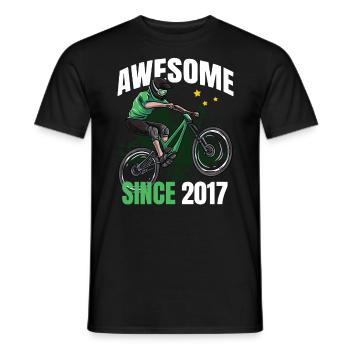 Génial depuis 2017 - 6ème anniversaire de vélo de montagne - T-shirt homme - noir - Devant - AI Model Male 178 light (178cm)
