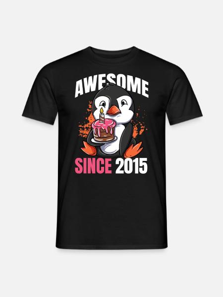 Genial seit 2015 - 8. Pinguin Geburtstag - Männer T-Shirt - Schwarz