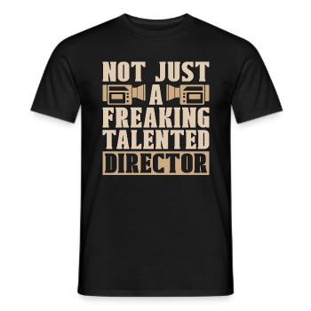 Film Director Not Just A Freaking Film Producer - Men's T-Shirt - black - Front - AI Model Male 178 light (178cm)