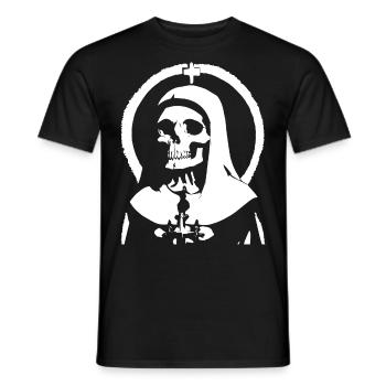 Bezaubernd düstere Gothic-Nonne, satanisch und okkult - Männer T-Shirt - Schwarz - Vorne - AI Model Male 178 light (178cm)