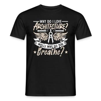 Architecture Pourquoi ai-je les bâtiments d’architecture - T-shirt homme - noir - Devant - AI Model Male 178 light (178cm)