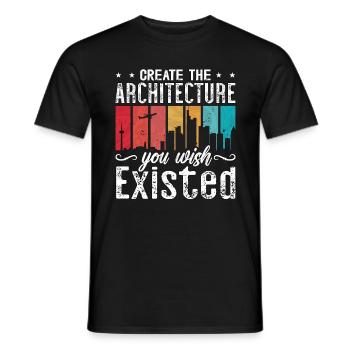 Create The Architecture Retro Builder Architecture - Men's T-Shirt - black - Front - AI Model Male 178 light (178cm)