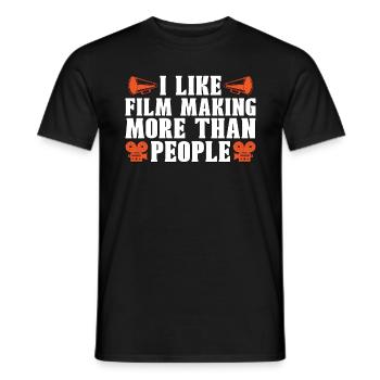 Cinéma J’aime faire plus de film Réalisateur de caméra - T-shirt homme - noir - Devant - AI Model Male 178 light (178cm)