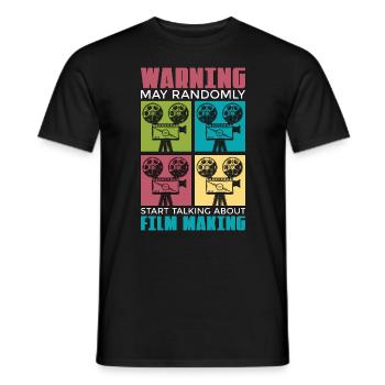 Filmmaking Warning May Randomly Start Film Cinema - Men's T-Shirt - black - Front - AI Model Male 178 light (178cm)