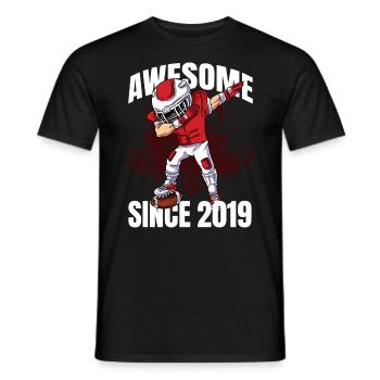Awesome Since 2019 - 4th Football Player Birthday - Men's T-Shirt - black - Front - AI Model Male 178 light (178cm)