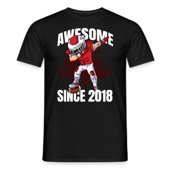 Awesome Since 2018 - 5th Football Player Birthday - Men's T-Shirt - black - Front - AI Model Male 178 light (178cm)