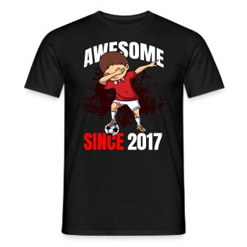 Awesome Since 2017 - 6th Soccer Player Birthday - Men's T-Shirt - black - Front - AI Model Male 178 light (178cm)