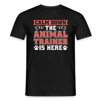 Animal Trainer Calm Down The Animal Zookeeper - T-shirt homme - noir - Devant - AI Model Male 178 light (178cm)