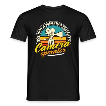 Camera Operator Not Just A Freaking Video Producer - Men's T-Shirt - black - Front - AI Model Male 178 light (178cm)