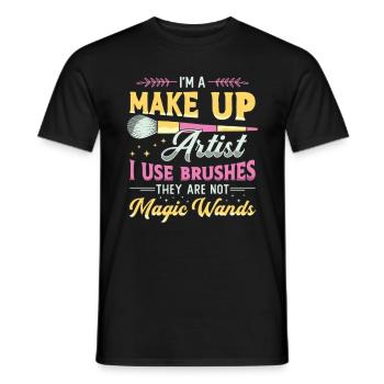 I'm A Makeup Artist I Use Brushes They Beautician - Männer T-Shirt - Schwarz - Vorne - AI Model Male 178 light (178cm)