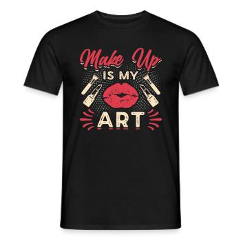 Makeup Artist Make Up Is My Art Loves Cosmetics - Männer T-Shirt - Schwarz - Vorne - AI Model Male 178 light (178cm)