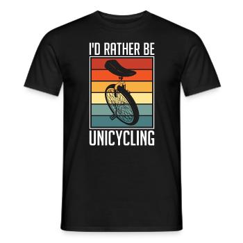 Unicycle I'd Rather Be Unicycling Retro Cycling - Men's T-Shirt - black - Front - AI Model Male 178 light (178cm)