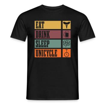 Unicycle Eat Drink Sleep Unicycle Loves Unicycling - Männer T-Shirt - Schwarz - Vorne - AI Model Male 178 light (178cm)