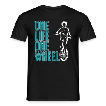Unicycle One Life One Wheel Unicycle Unicycliste - T-shirt homme - noir - Devant - AI Model Male 178 light (178cm)