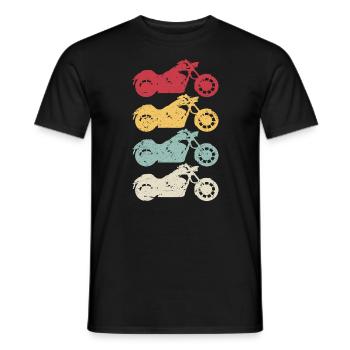 Chopper Motorcycle Cruiser Retro Motorcyclist - Men's T-Shirt - black - Front - AI Model Male 178 light (178cm)