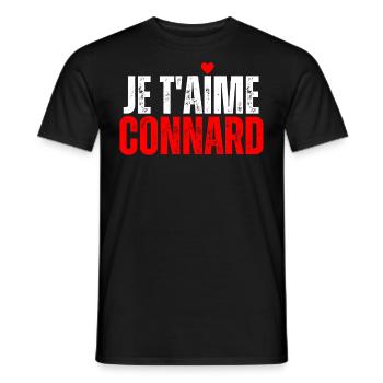 Je T'aime Connard Humour Drôle Message D'amour - T-shirt homme - noir - Devant - AI Model Male 178 light (178cm)