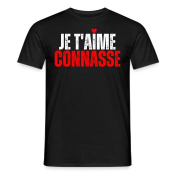 Je T'aime Conasse Humour Drôle Message D'amour - T-shirt homme - noir - Devant - AI Model Male 178 light (178cm)
