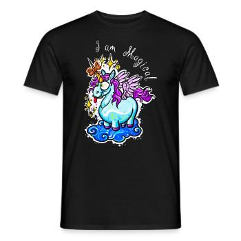 Einhorn Unicorn Süß - Männer T-Shirt - Schwarz - Vorne - AI Model Male 178 light (178cm)