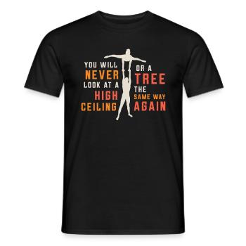 Contortion You Will Never Look At Aerial Hoop - Men's T-Shirt - black - Front - AI Model Male 178 light (178cm)
