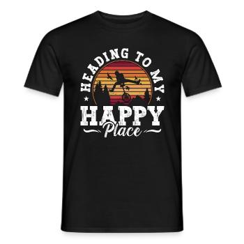 Unicycle Heading To My Happy Unicycling Unicyclist - Men's T-Shirt - black - Front - AI Model Male 178 light (178cm)