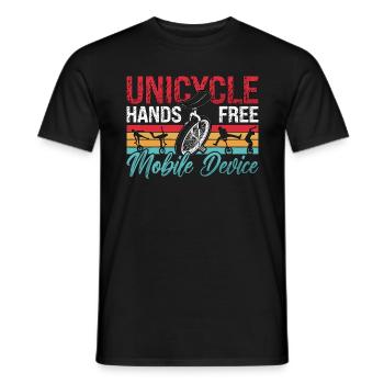 Unicycle Hands Free Mobile Retro Unicycle Rider - Men's T-Shirt - black - Front - AI Model Male 178 light (178cm)