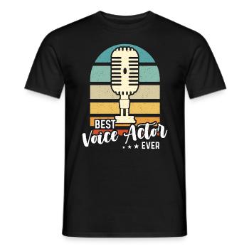 Voice Actor Best Voice Actor Ever Retro Announcer - Männer T-Shirt - Schwarz - Vorne - AI Model Male 178 light (178cm)