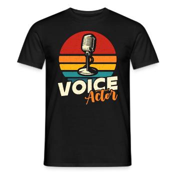 Acteur de doublage Rétro Voice Art Annonceur Acteurs de voix - T-shirt homme - noir - Devant - AI Model Male 178 light (178cm)