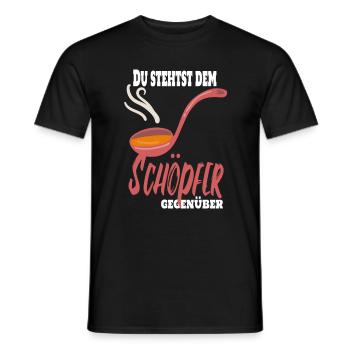 Du stehst dem Schöpfer gegenüber. Koch Chefkoch - Männer T-Shirt - Schwarz - Vorne - AI Model Male 178 light (178cm)
