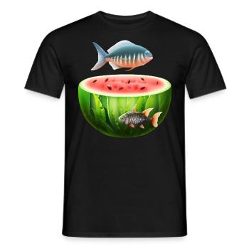 Aquarium de pastèques avec des poissons - T-shirt homme - noir - Devant - AI Model Male 178 light (178cm)