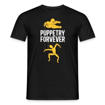 Puppetry Forever Puppets Ventriloquist Puppeteer - Men's T-Shirt - black - Front - AI Model Male 178 light (178cm)
