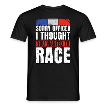 Policier désolé officier je pensais que vous shérif - T-shirt homme - noir - Devant - AI Model Male 178 light (178cm)